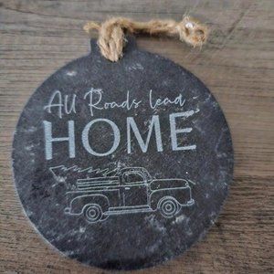 All Roads Lead To Home Christmas Ornament Slate